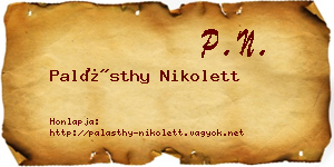 Palásthy Nikolett névjegykártya