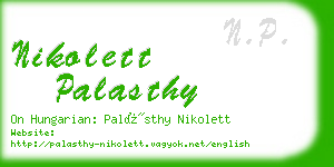 nikolett palasthy business card